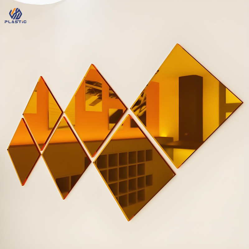 1.2g/cm3 Customizable Gold Acrylic Mirror Sheet For Wall Decorative