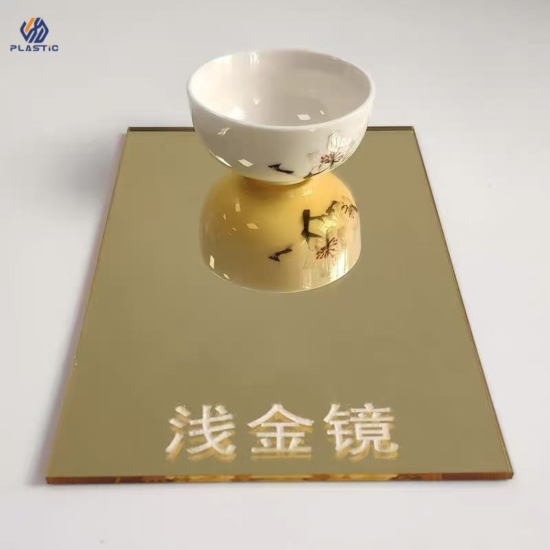 Gold Silver Acrylic Sheet Mirror Finish 0.8mm 0.6mm 1.0mm Thick Covered With PE Film