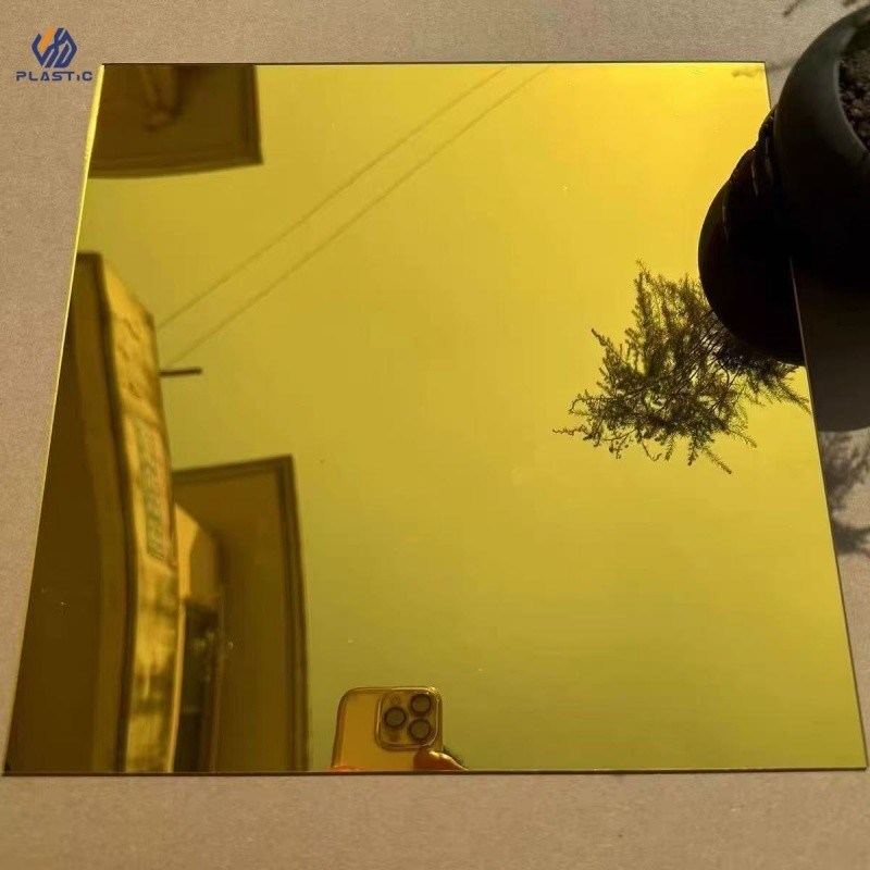 Gold Silver Acrylic Sheet Mirror Finish 0.8mm 0.6mm 1.0mm Thick Covered With PE Film