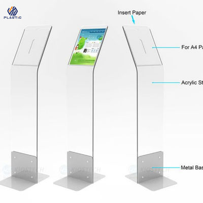 Double Sided Freestanding Acrylic Poster Holder A4 For Advertising Custom Style