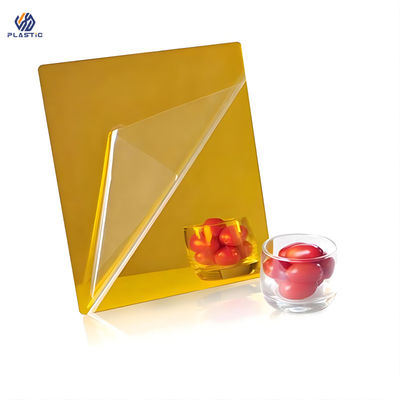 Customizable Mirror Rose Gold Acrylic Sheet With Logo Printed On Membrane Paper