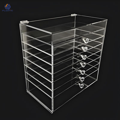 Customized Size Acrylic Storage Box Makeup Organizer Rectangular Shape